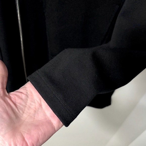 Comfy USA Black A-Line Hooded Knit Jacket Zip Up Lagenlook - Picture 4 of 10